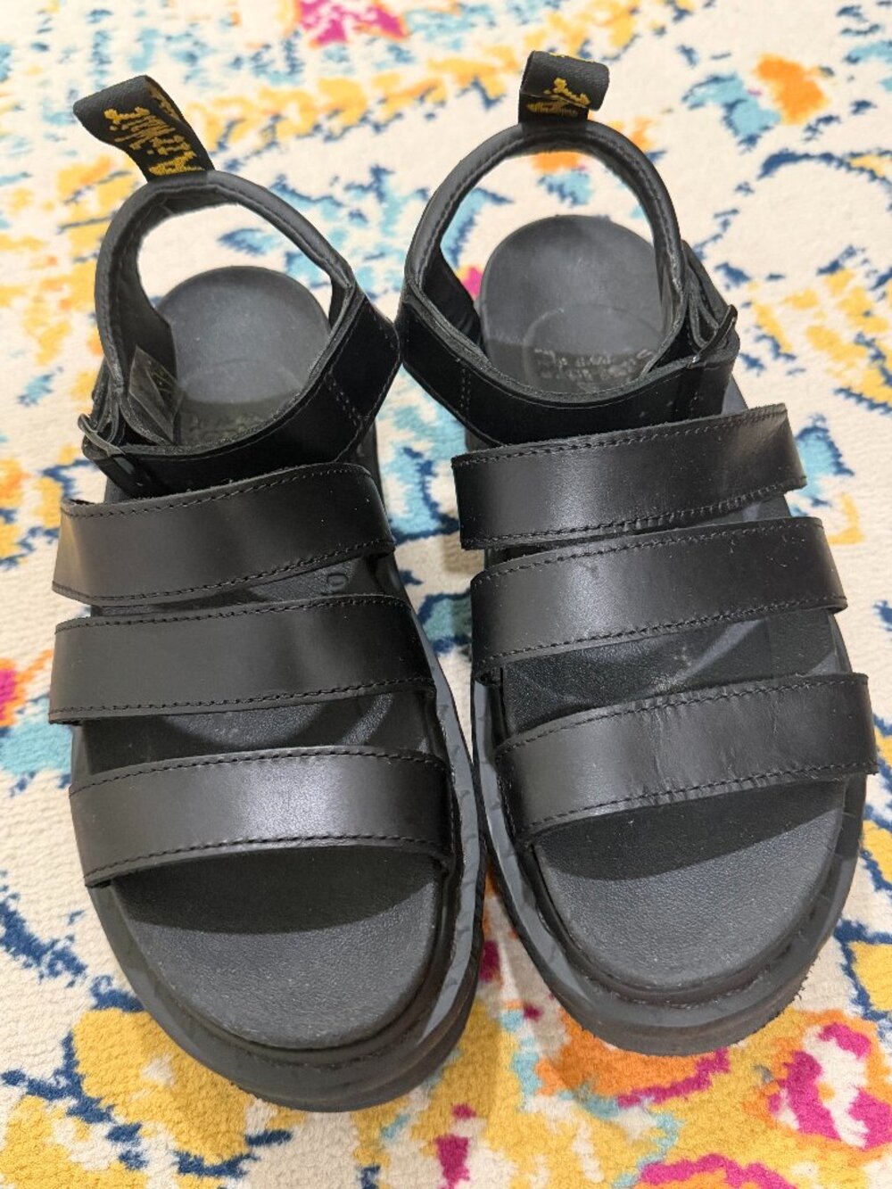Dr. Martens Blaire Athena Leather Strap Sandals Black - Size 7